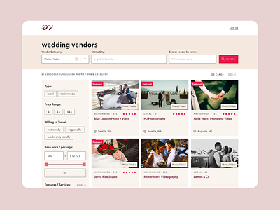 Vendor listing design designer interface list listing page results search search results ui ui design uiux ux ux design vendor vendor listing website