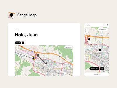 Sangal Map - Easily track your workday app clean leaflet map mobile track ui web app web design