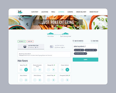 Catering Website | Order catering design designer food graphic design interface order order process page ui ui design uiux ux ux design website website design