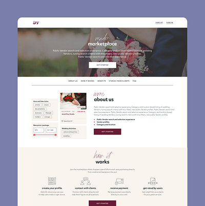 Landing for vendor marketplace designer interface landing marketplace ui uiux ux ux design vendor website website design