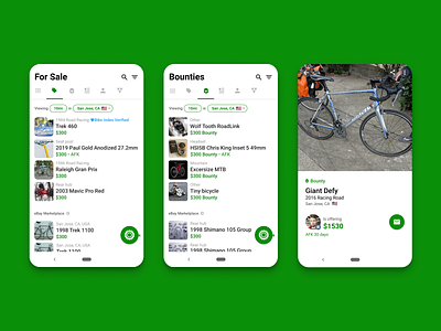 Sprocket Android Bounties (Now "Wanted") android bicycle bike bounty bounty hunter buy cycle find looking for marketplace money offer offering search sprocket tab ui ux want wanted