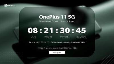 Oneplus Launch Event Countdown graphic design ui