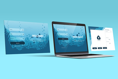 Aquable Auto Count aquable auto count blue landing page mockup sign in sign in page sign up sign up page signin signup ui ui design web web design website