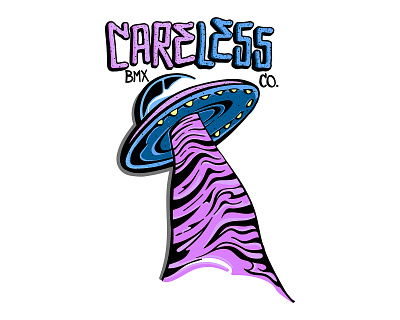 Careless BMX UFO bmx illustration logo t shirt