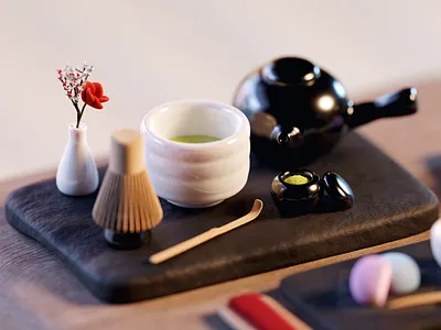 Matcha 3d 3d art b3d blender 3d blender community cute digital art digital illustration illustration japan japanese low poly low poly 3d matcha
