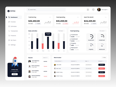 Admin Dashboard - Finance Web App admin dashboard admin panel agency analytic app case study dashboard dashboard ui dashboard ux finance management financial free sales software themeforest ui ui kit ux web app web app case study