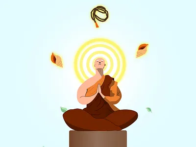 The Power Within 2d illustration art illustration book illustration character design children illustration design digital illustration flat flat illustration illustration monk monk illustration