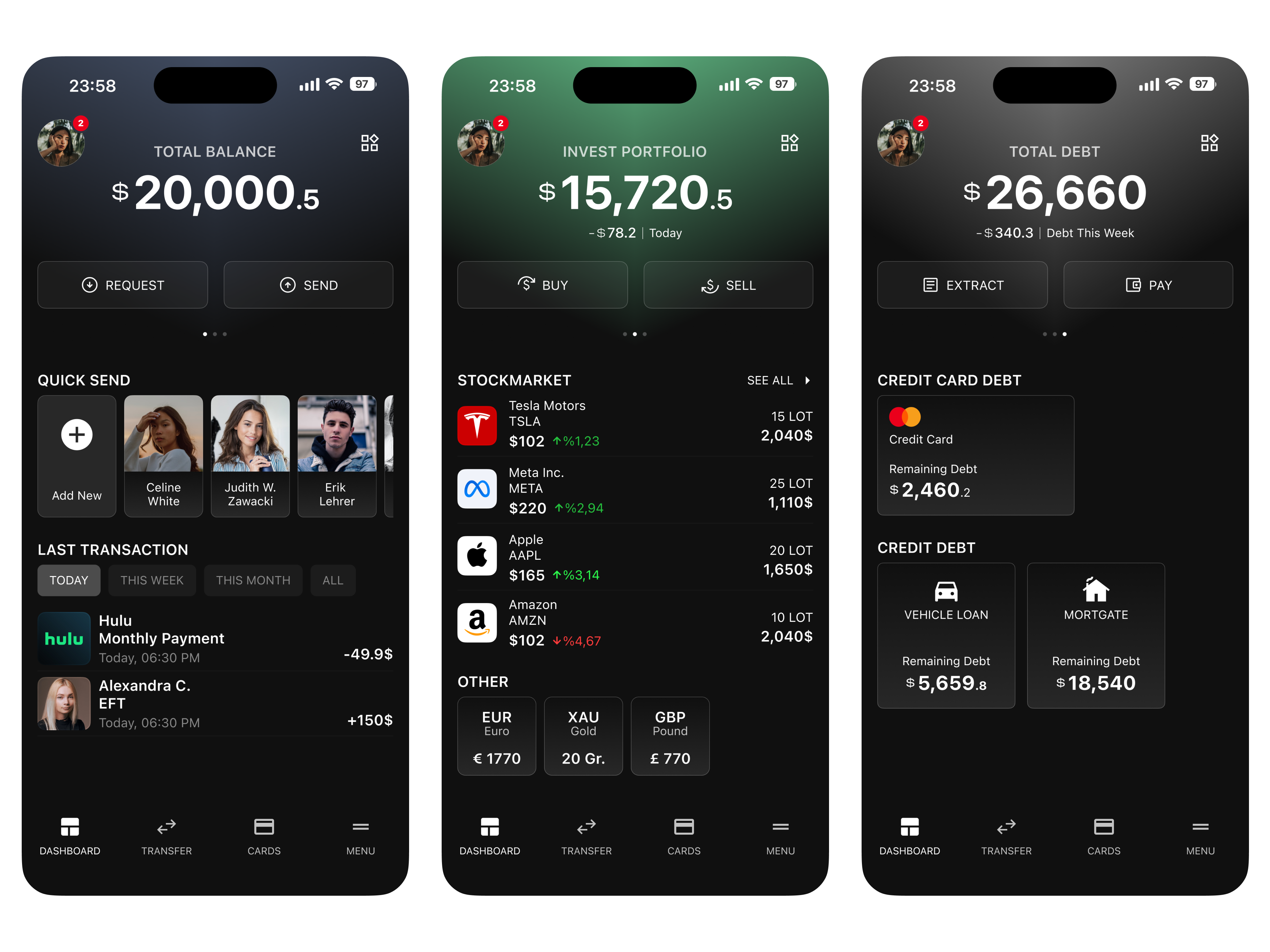 Fintech Bank App app design bank app delivery app fintech ui user experience ux