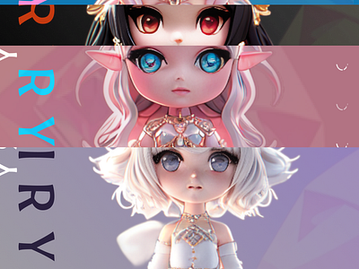 Fairy girls (3D) 3d branding ui