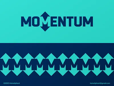 Momentum arrows logo brand design brand designer branding creative logo custom letter logo logo logo design logo design concept logo designer logotype negative space logo semantic typography typography word mark logo