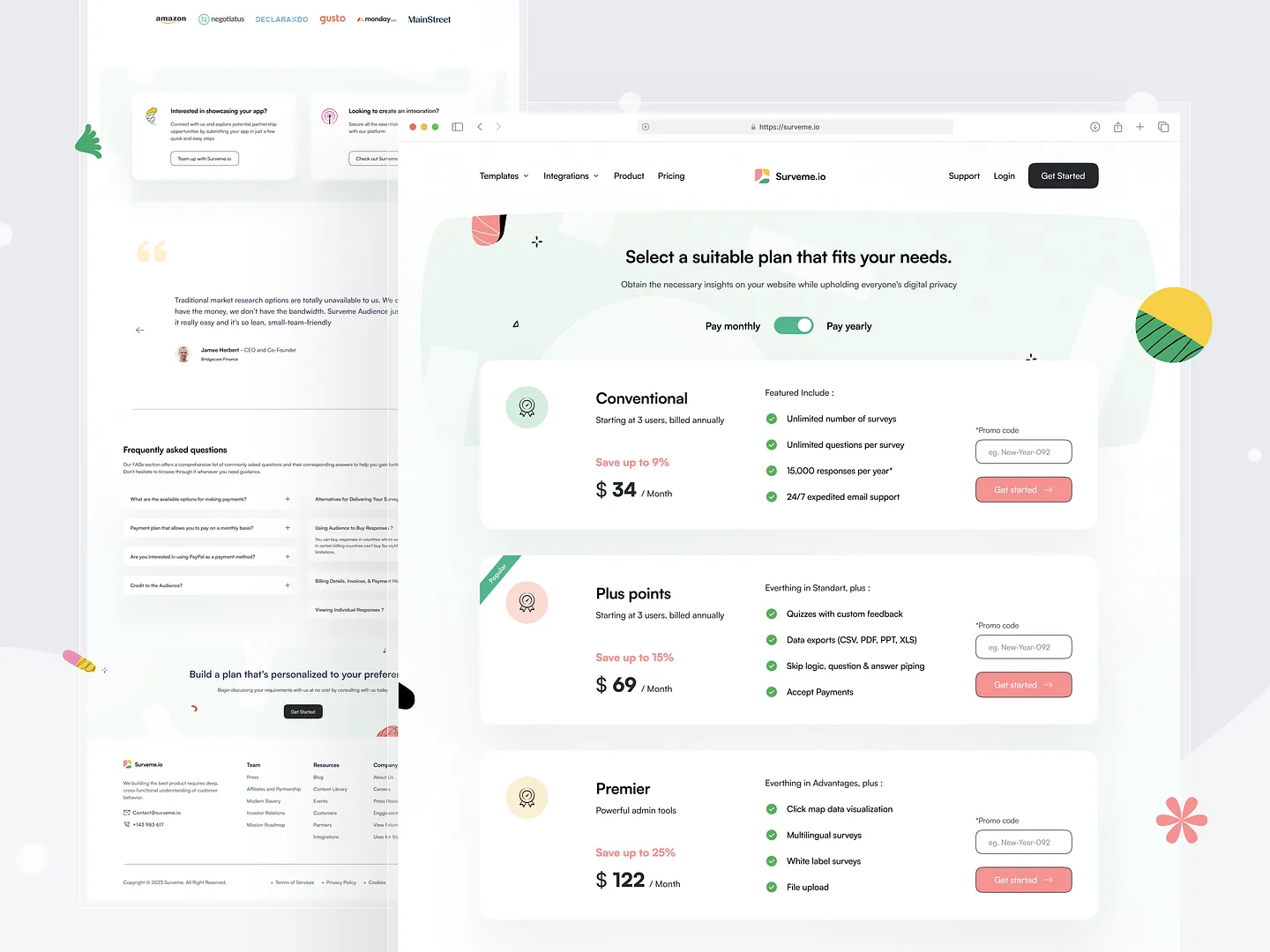 Engaging Interactive Survey Design: Pricing Plans Overview