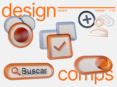 Orange DSL 3d design design system icons ui