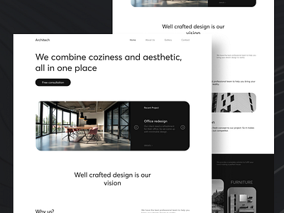 Architect service - Landing Page website architecture clean design landing page minimalist modern modern design service ui uiux ux web design website