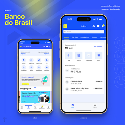 Redesign Banco do Brasil [conceito] design designer de produto human interface guidelines information architecture interface ios minimal pd product design ui ui design ux design