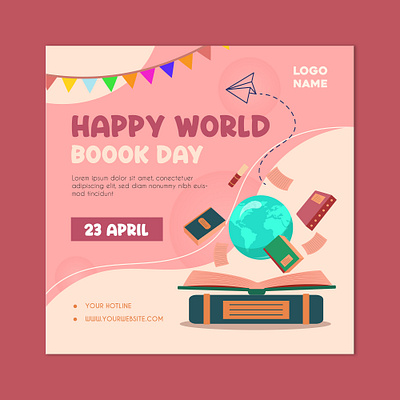 World book day social media posts animation books books day design graphic design illustration post social media vecter world world book day