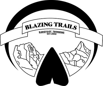 "Blazing Trails" Horse hoof trimming based out of Banff graphic design illustration logo