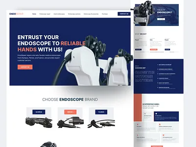 Endoscope repairing company website landing page | Real Mehedi 3d company design endoscope homepage landing landing page repairing trending ui uiux webdesign website
