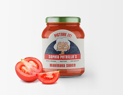 Sophia Petrillo's - Picture It : Sicily golden girls italy jar logo mockup sauce