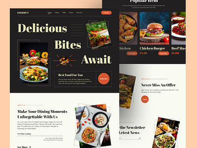 Foodist Web landing page branding creative delivery design e commerce food graphic design landing page ui we web design webpage website