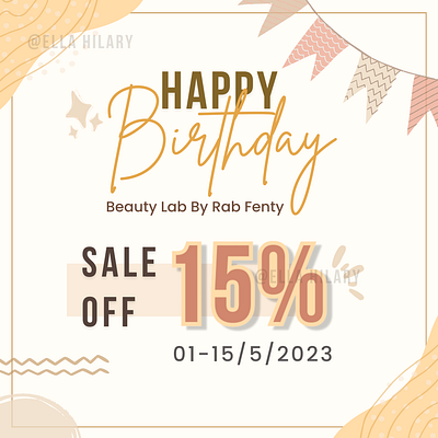 Instagram post - Happy Birthday - Aesthetic style aesthetic branding canva graphic design nail template