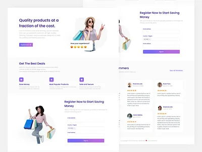 Marketing Landing Page ecommerce gradients marketing minimalist modern online store ui design uiux web design