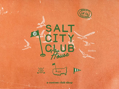 Salt City Club House branding golf illustration logo minimal small business