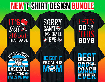 Baseball T-Shirt Design Bundle branding design graphic design illustration logo tshirtdesign typography ui ux vector