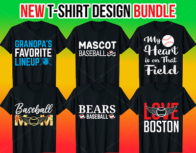 Baseball T-Shirt Design Bundle branding design graphic design illustration logo tshirtdesign typography ui ux vector