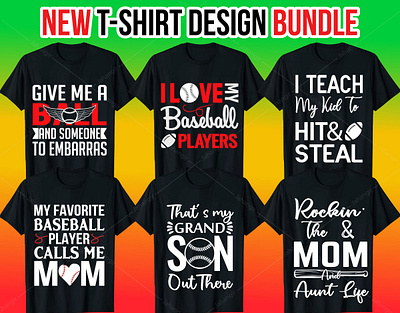 Baseball T-Shirt Design Bundle branding design graphic design illustration logo tshirtdesign typography ui ux vector