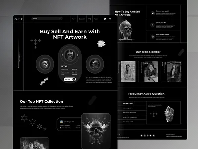 NFT Landing Page Design 3d landing page bitcoin cryptocurrency cryptocurrency landing page dark design etherium graphic design illustration landing page landing page design nft design nft landing page nft marketplace nftart nfts user experience web design web3.0 website design website design services