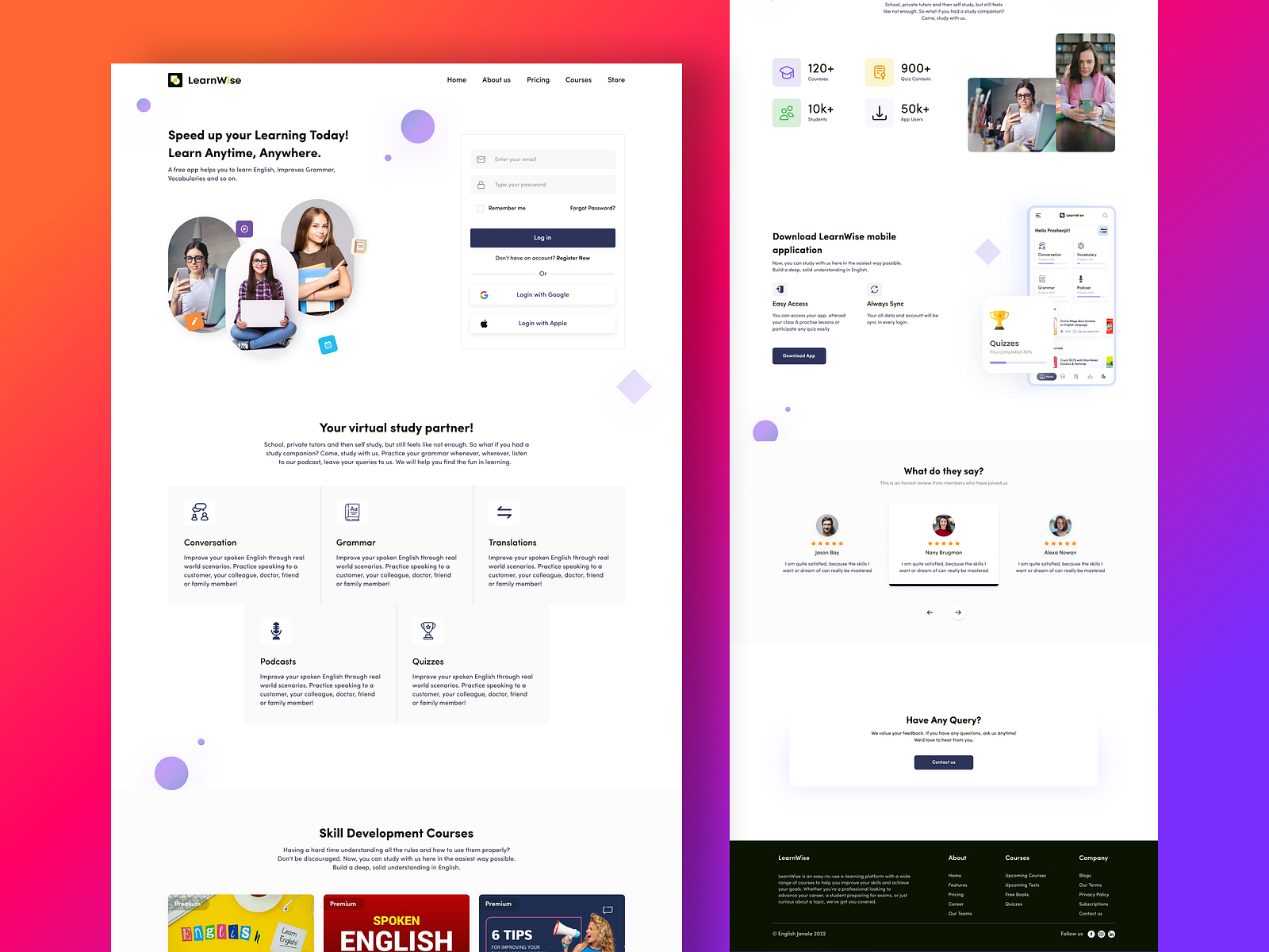 LearnWise - An E-Learning Platform by Proshenjit on Dribbble