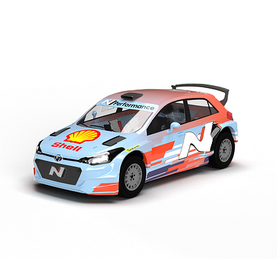 Hyundai i20N Rally2 R5 3D model 3d model graphic design hyundai i20n livery design livery designer livery template motorsport graphics r5 rally2 wrap design