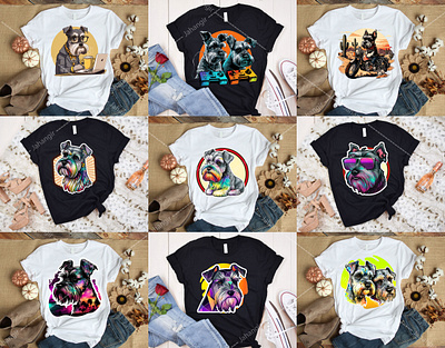 Dog T-Shirt Design Bundle branding design graphic design illustration logo tshirtdesign typography ui ux vector