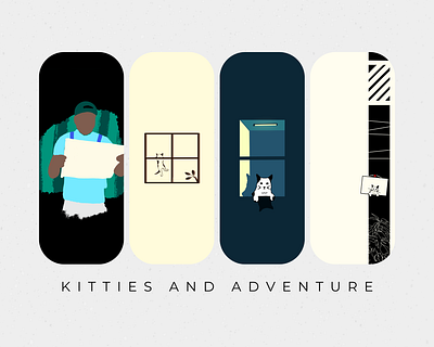 Kitties and Adventure abstract illustration procreate vectornator wallpaper
