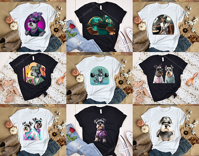 Dog T-Shirt Design Bundle branding design graphic design illustration logo tshirtdesign typography ui ux vector