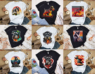 Dog T-Shirt Design Bundle branding design graphic design illustration logo tshirtdesign typography ui ux vector