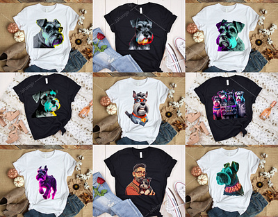 Dog T-Shirt Design Bundle branding design graphic design illustration logo tshirtdesign typography ui ux vector