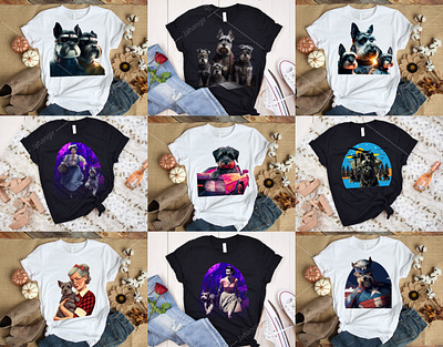 Dog T-Shirt Design Bundle branding design graphic design illustration logo tshirtdesign typography ui ux vector