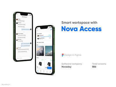 Nova Access app appdesign chat design enterprisechat iot meeting novaaccess novaday productdesign reserve reserve meeting ui uiux unlockdoor ux
