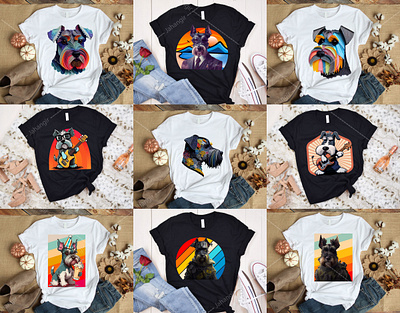 Dog T-Shirt Design Bundle branding design graphic design illustration logo tshirtdesign typography ui ux vector