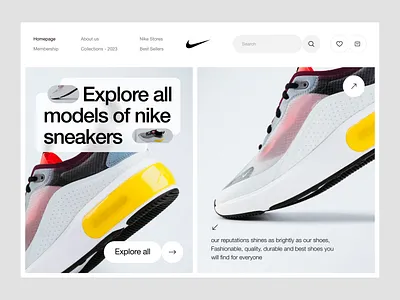 E-commerce Website Design e commerce e commerce design ecommerce nike nike sneakers online shop shop sneakers typography uiux web web design website website design
