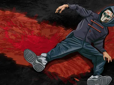 Anonymous banner collection freelance illustration man mask vector