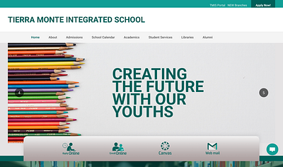 UI Tierra Monte Integrated School design education graphic design home page interface ui