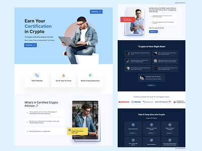 Crypto Advisor Landing Page Design app branding crypto crypto advisor design graphic design illustration landing page landing page design landing ui logo typography ui ui designer ui ux ux vector