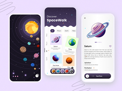 Space App Ui app branding design graphic design illustration logo typography ui ux vector