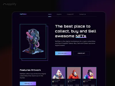 UI Design for the Digital NFT Marketplace app app screens applify blockchain crypto crypto art cryptocurrency design ethereum marketplace mobile app design nft nft app nft art nft design nft marketplace nfts ui ui design uiux
