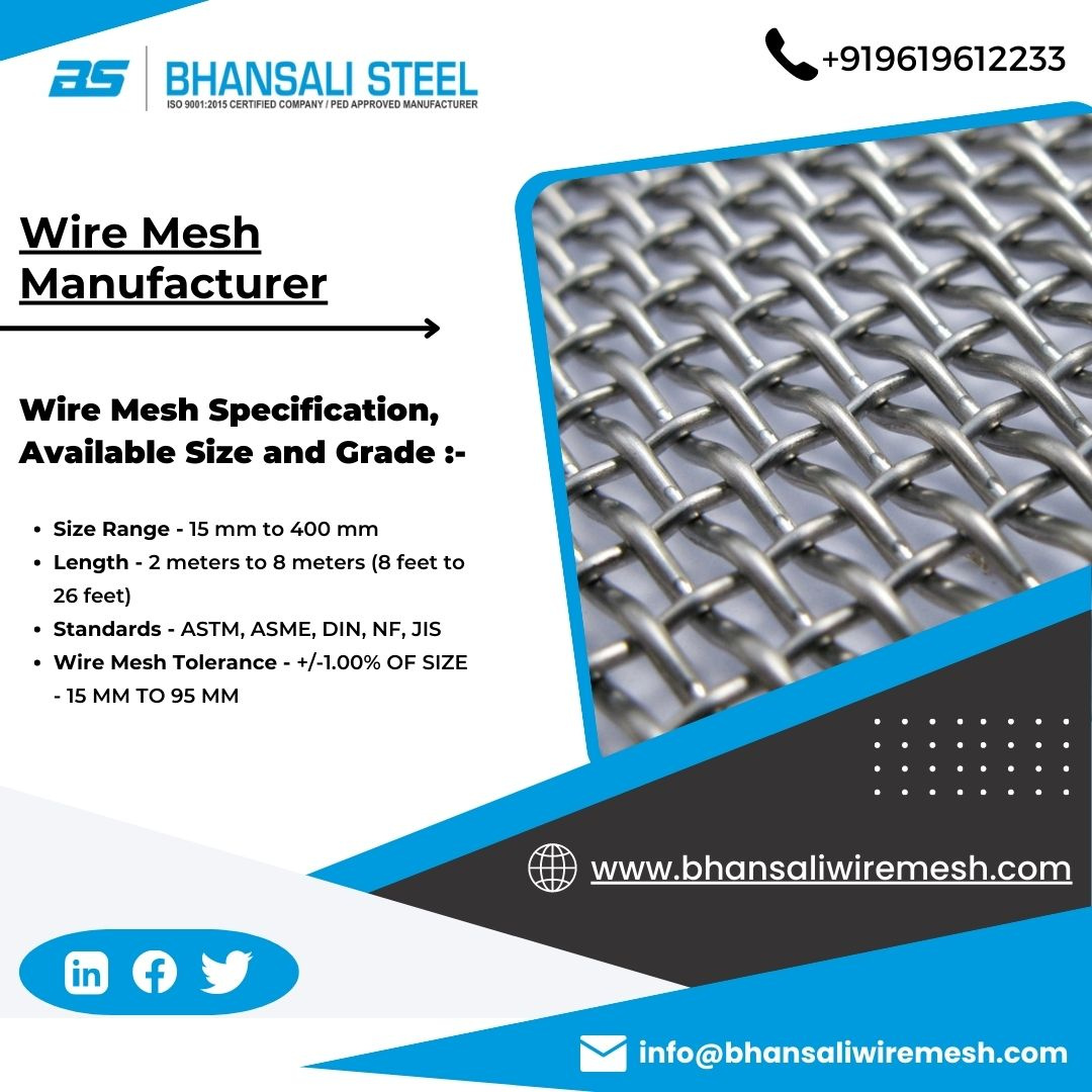 Leading Wire Mesh Manufacturers & Suppliers In India by bhansali wire