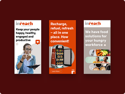 InReach Ad Set ad ads branding display ad food graphic design marketing orange paid ad