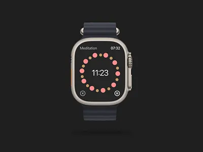 Countdown Timer apple watch application clean countdown countdown timer dark dark mode design interface meditate meditation minimal minimalist time timer ui ui design uidesign user interface watch