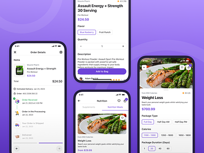 Nutrition Subs - Mobile Gym App app apple bag delivery fitness gym ios meals mobile nutrition order shopping sport store subs ui ux